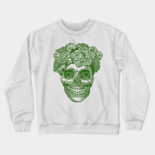 Flower Crown Skull (Green) Crewneck Sweatshirt